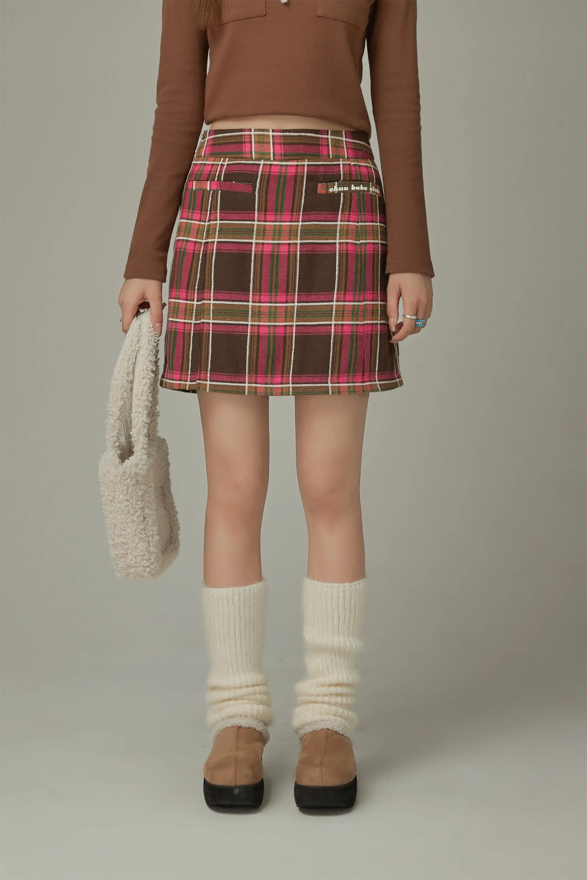 A-Line Check Skirt