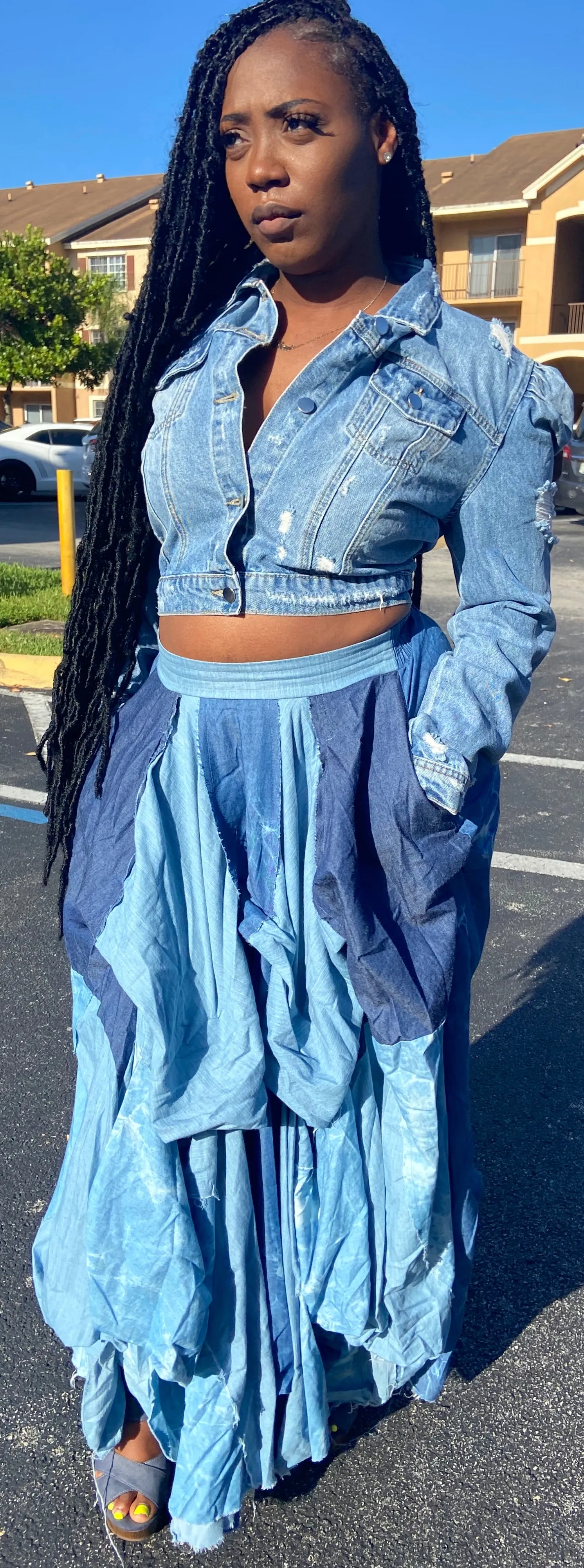 All Denim Exotic Skirt