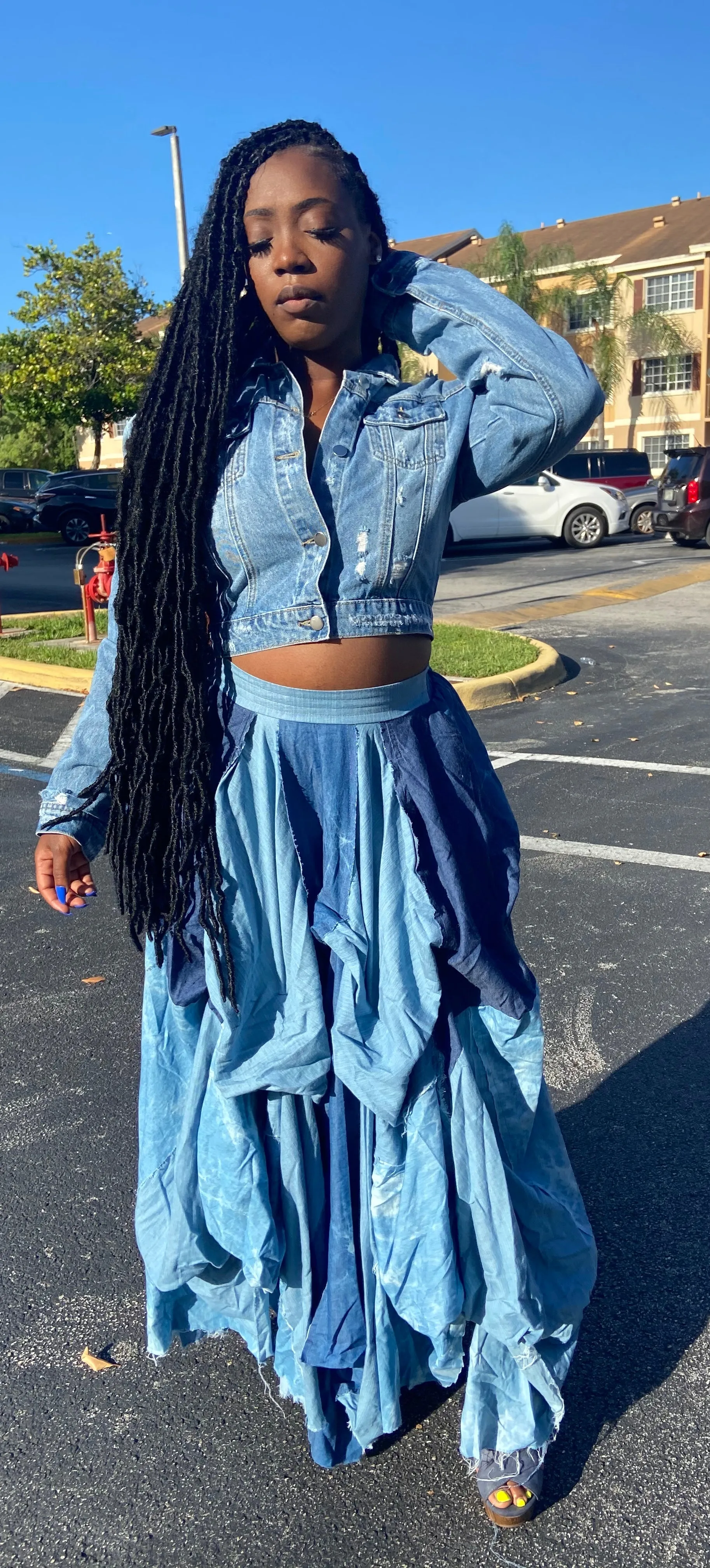 All Denim Exotic Skirt