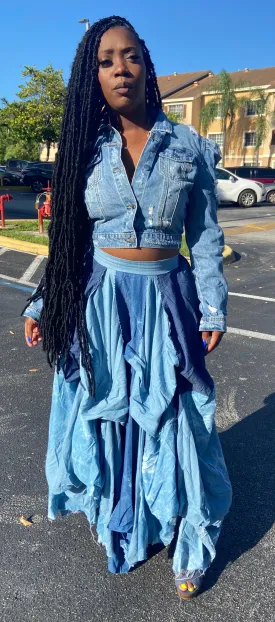 All Denim Exotic Skirt