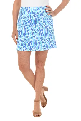 Aqua Zebra UPF50  Pull-On Skort