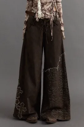 Artistic Wide-Leg Pants