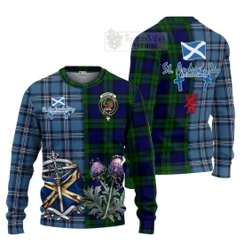 Bannatyne Tartan Knitted Sweater Happy St. Andrew's Day Half Tartan Style