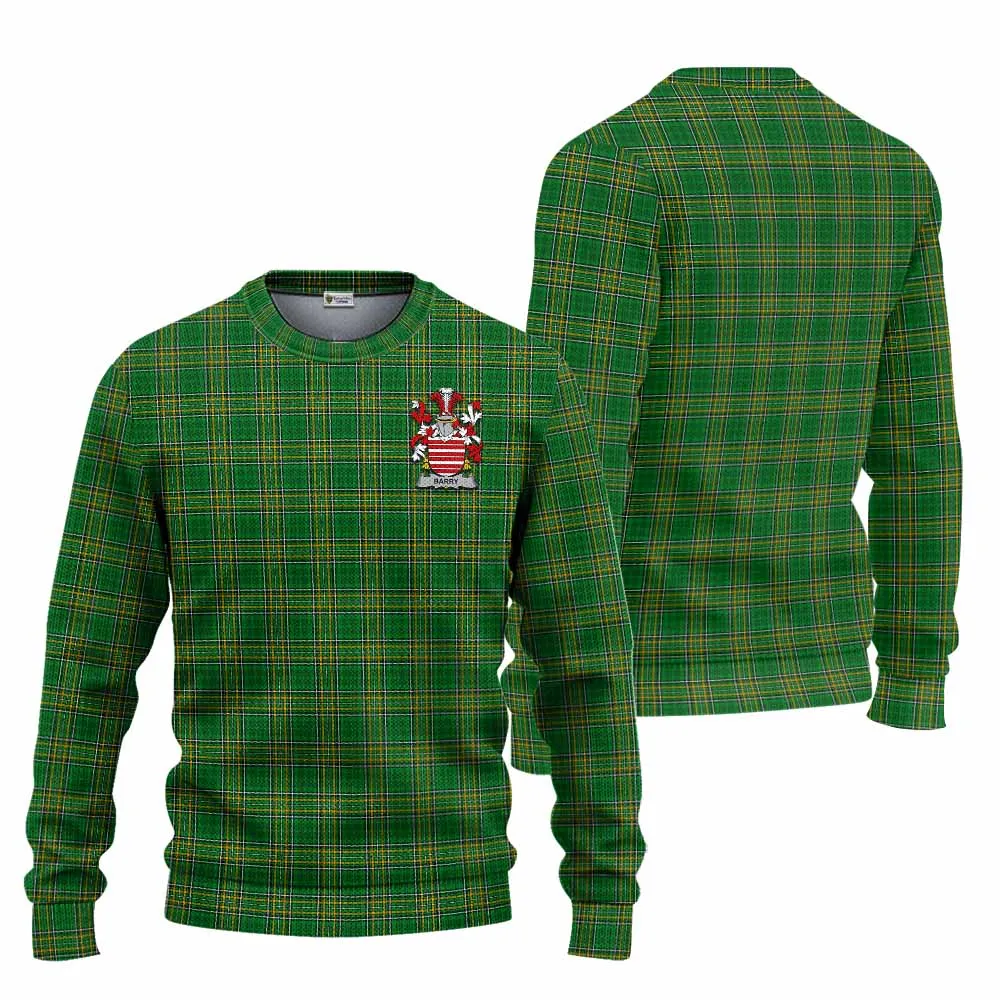 Barry Irish Clan Tartan Knitted Sweater with Coat of Arms