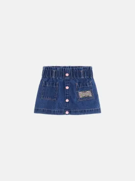 Blue Denim Flower Mini Skirt (2-7)