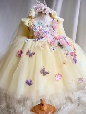 Butterfly Kisses: A Dreamy Dress with Pastel Flowers and Butterflies