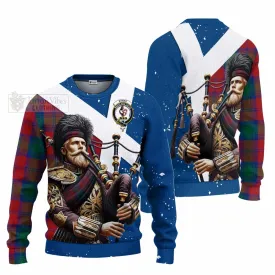 Byres (Byses) Tartan Knitted Sweater with Family Crest Scottish Bagpiper Vibes