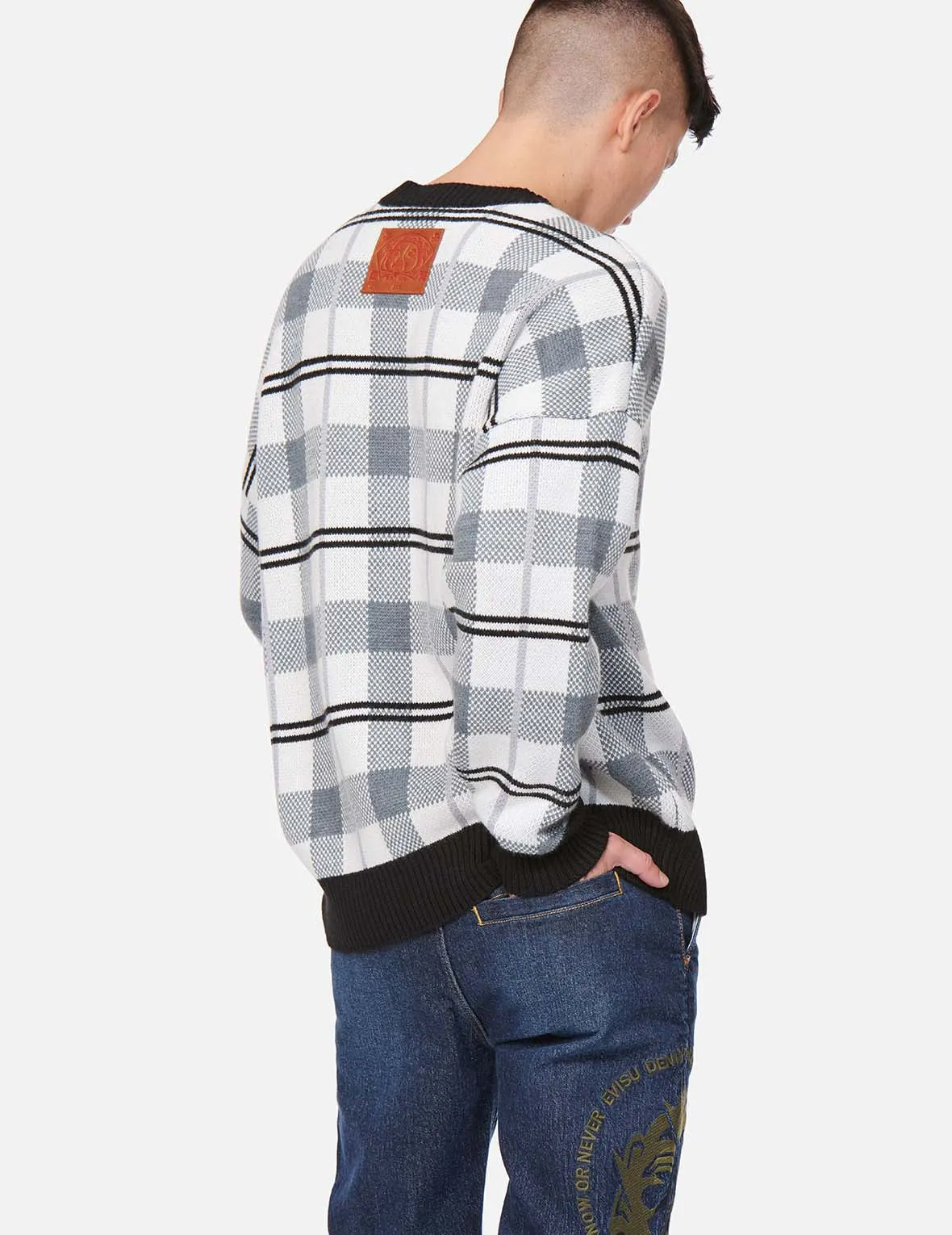 Checked Knitted Pullover