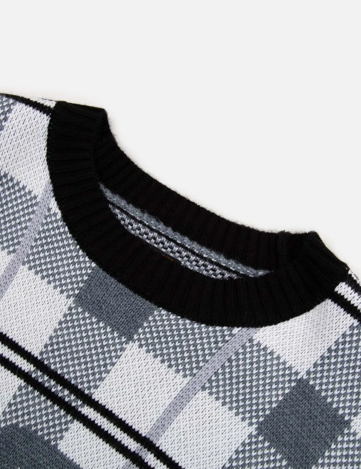 Checked Knitted Pullover