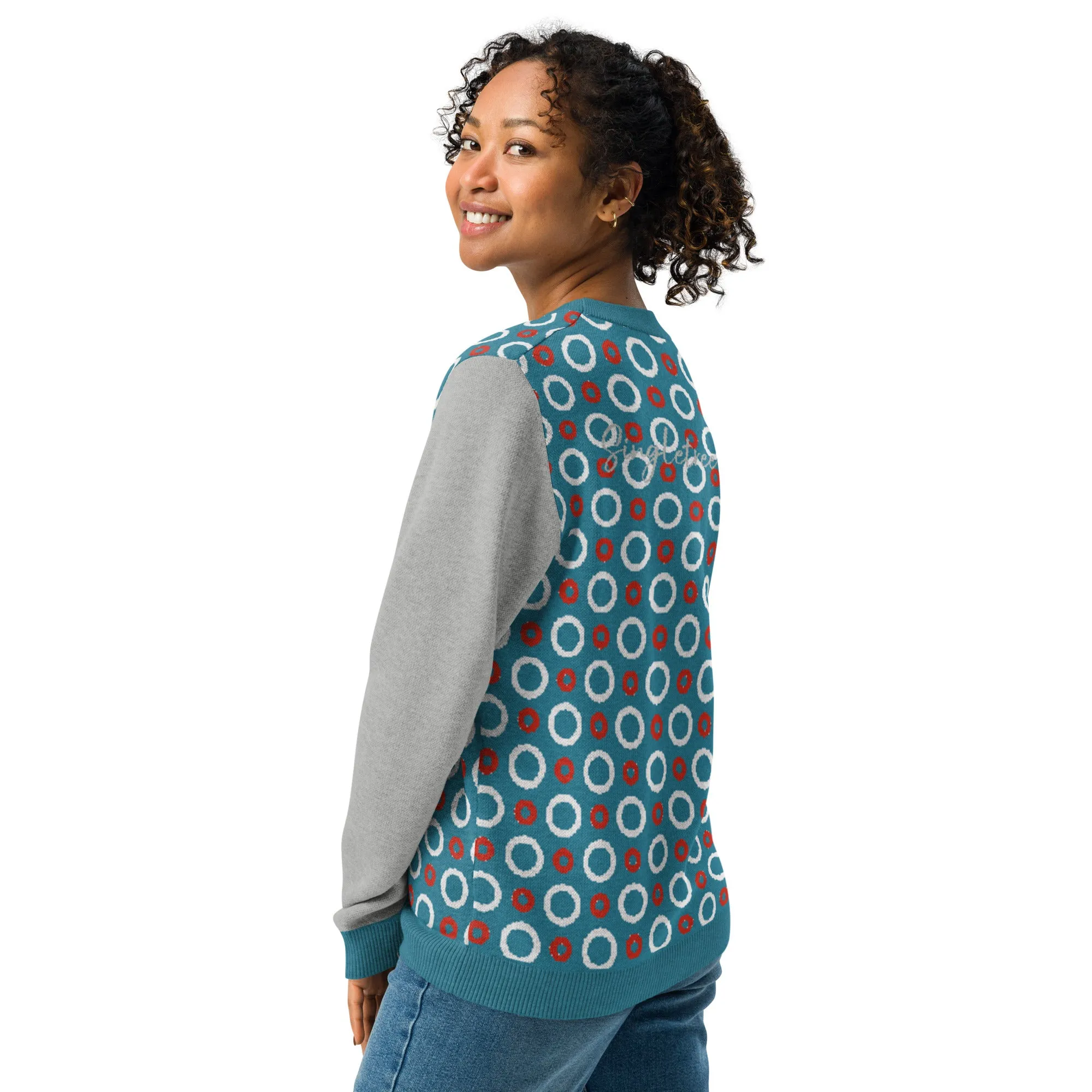 Circle Back in Blue Knitted Crewneck Sweater