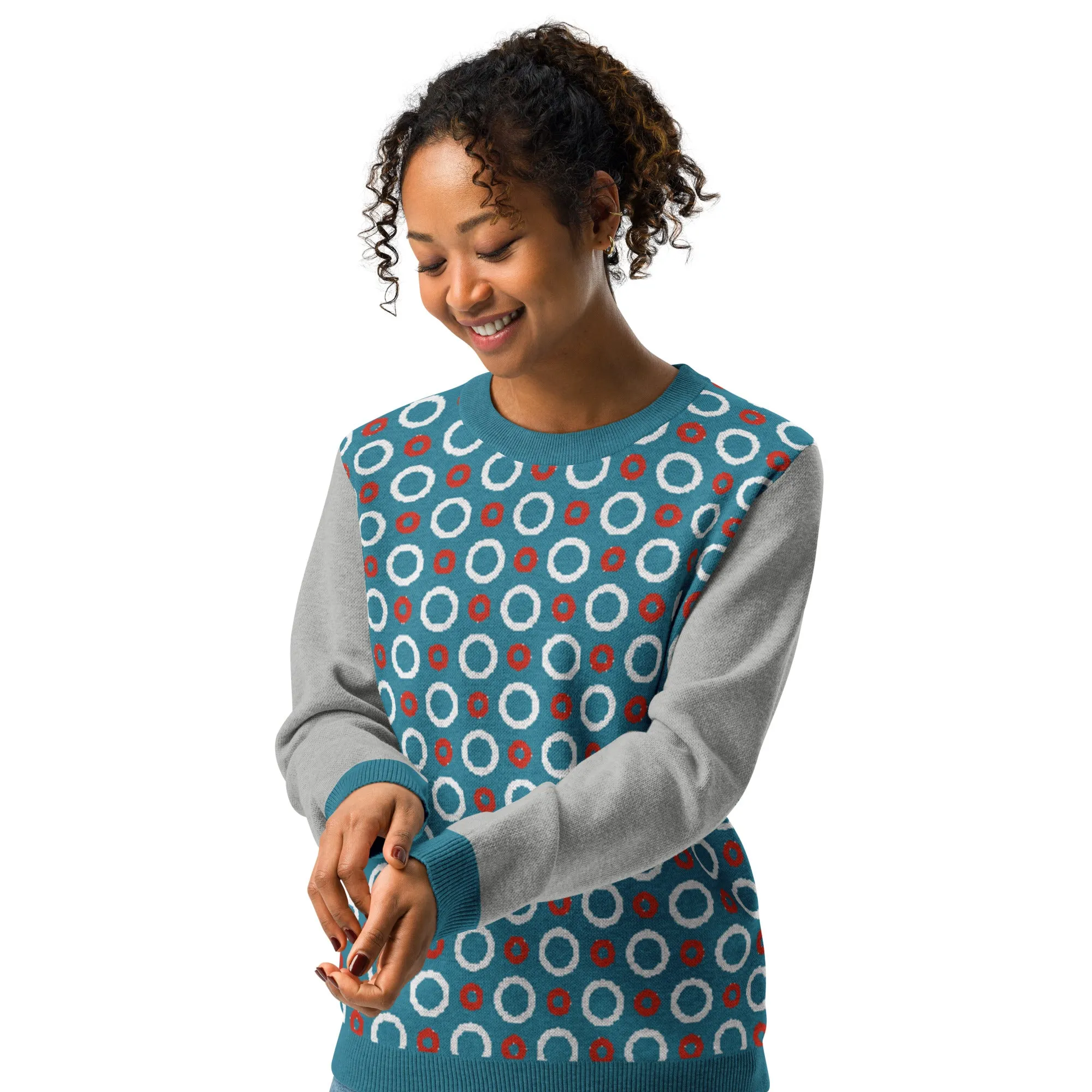 Circle Back in Blue Knitted Crewneck Sweater