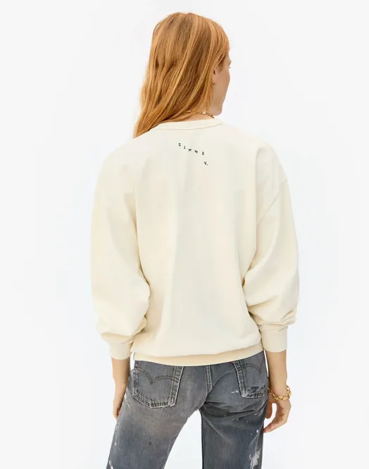 Clare V. Cream Oversized CIAO Sweatshirt