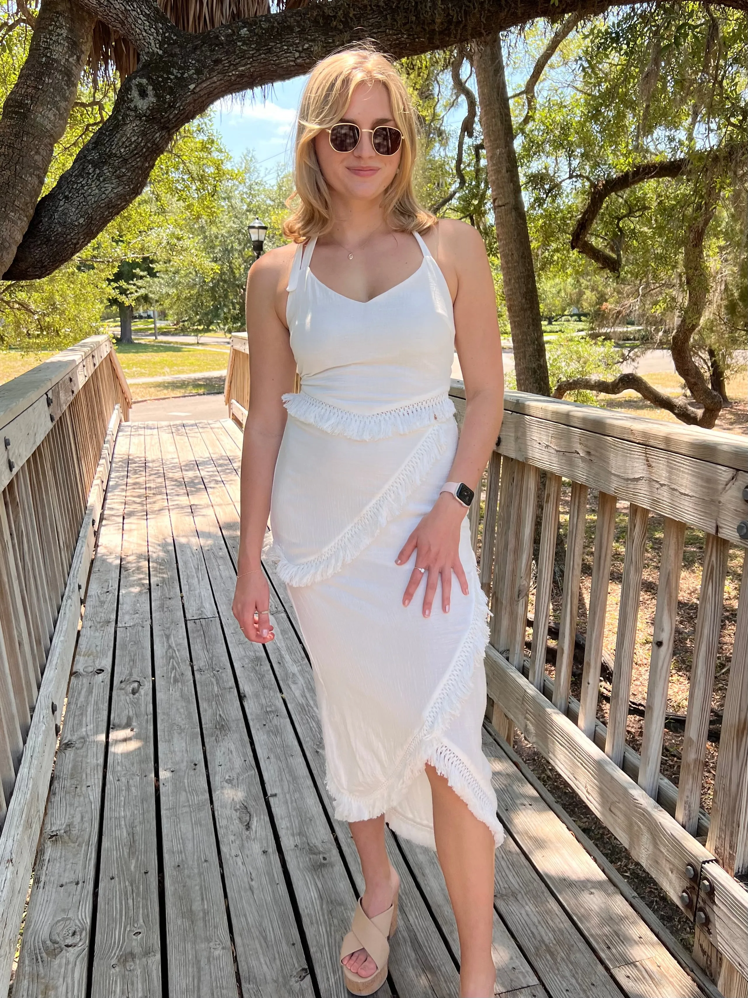 CORY FRINGE TOP IN WHITE