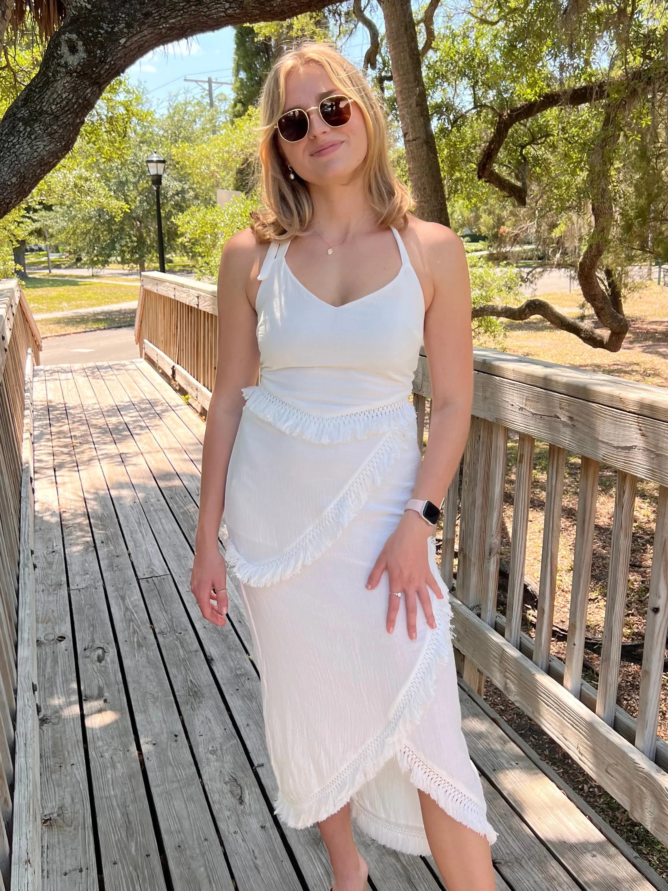 CORY FRINGE TOP IN WHITE