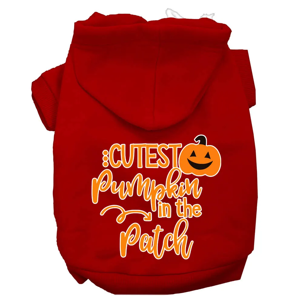 Cutest Pumpkin In The Patch Screen Print Dog Hoodie Red Xl