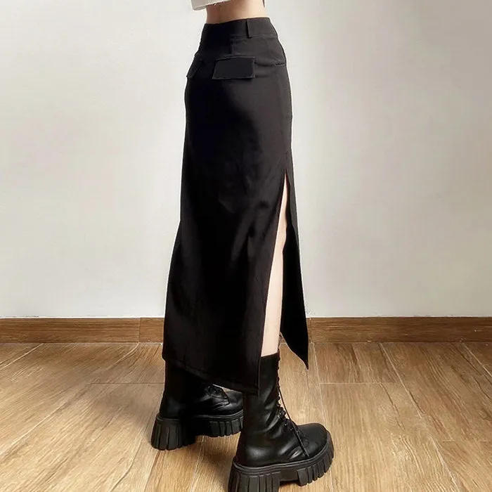 Dark Grunge Aesthetic Long Skirt