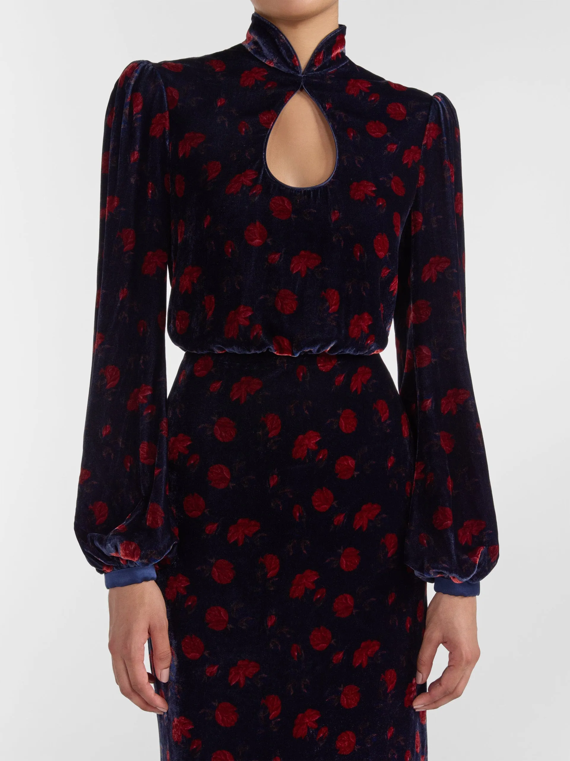 Domino dress in rose petal navy