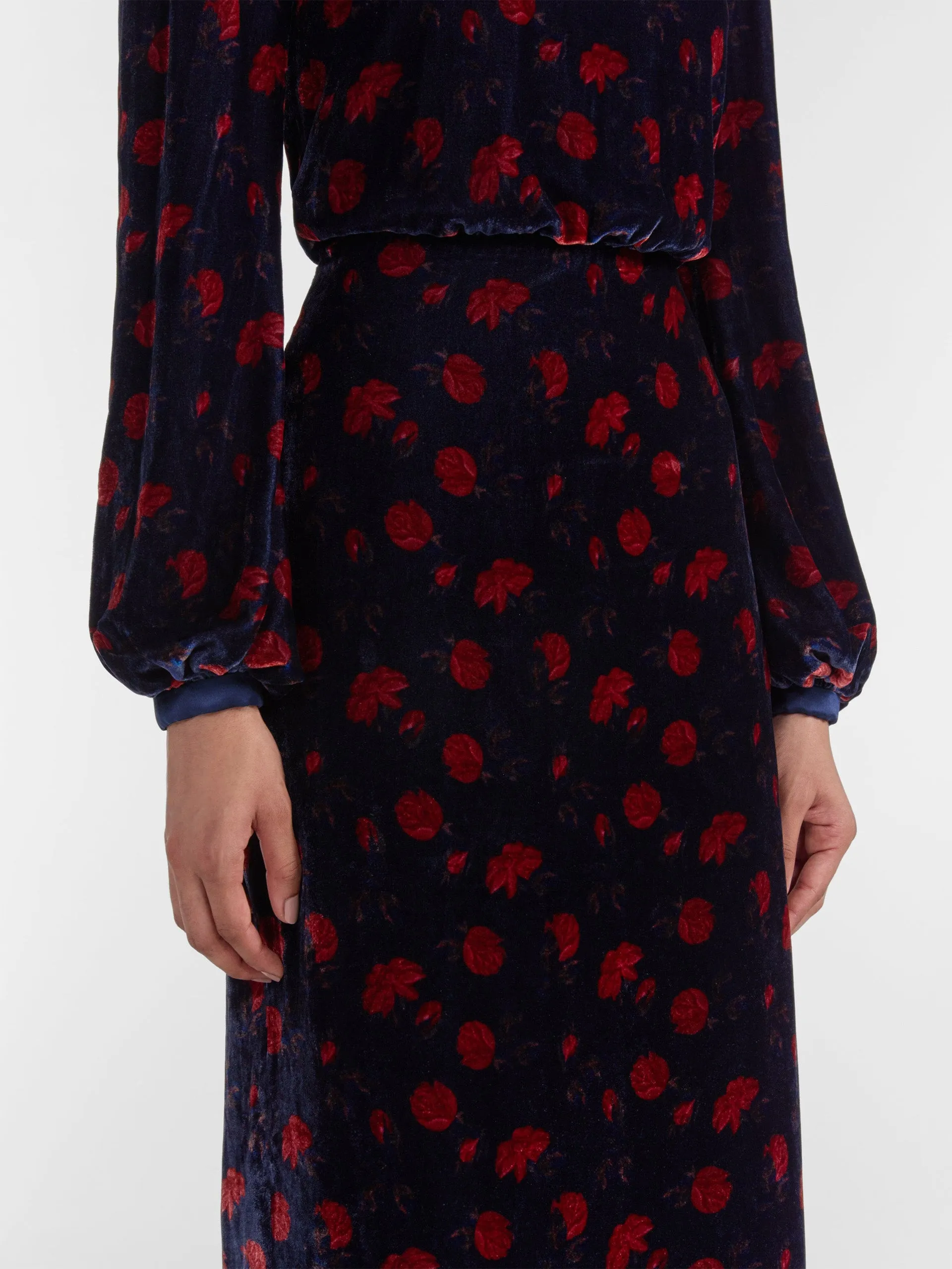 Domino dress in rose petal navy