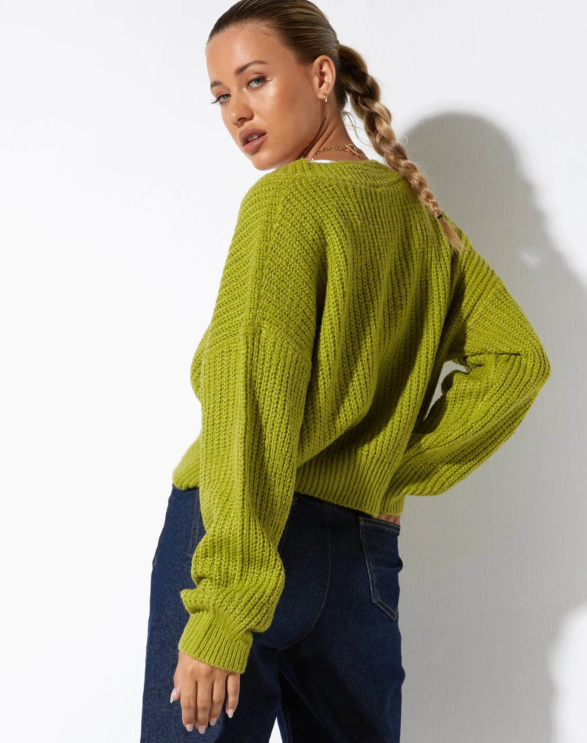 Faya Cardigan in Knit Sour Apple