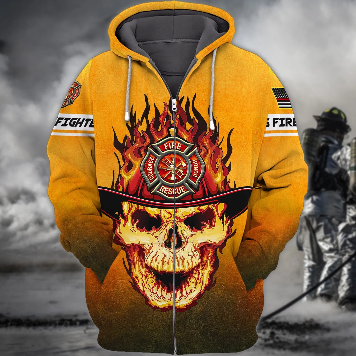 Firefighter Shirts Gift 3D Sweatshirt Hoodie All Over Print Zip Hoodie