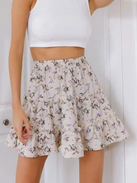 Floral Print Layered Skirt