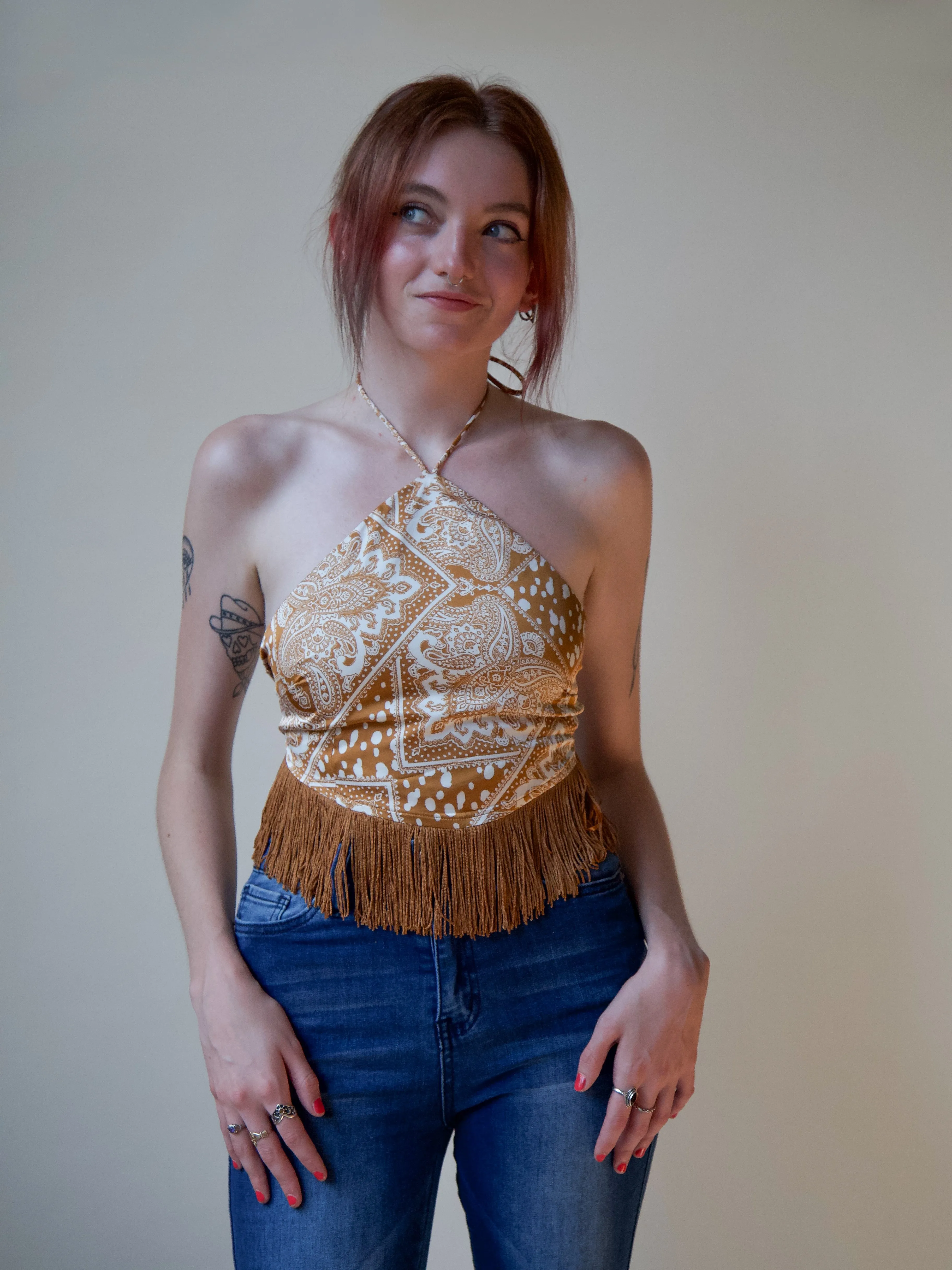 Fringe Halter Top