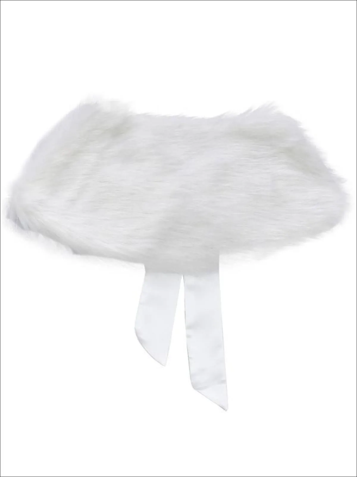 Girls White Faux Fur Princess Cloak/Bolero