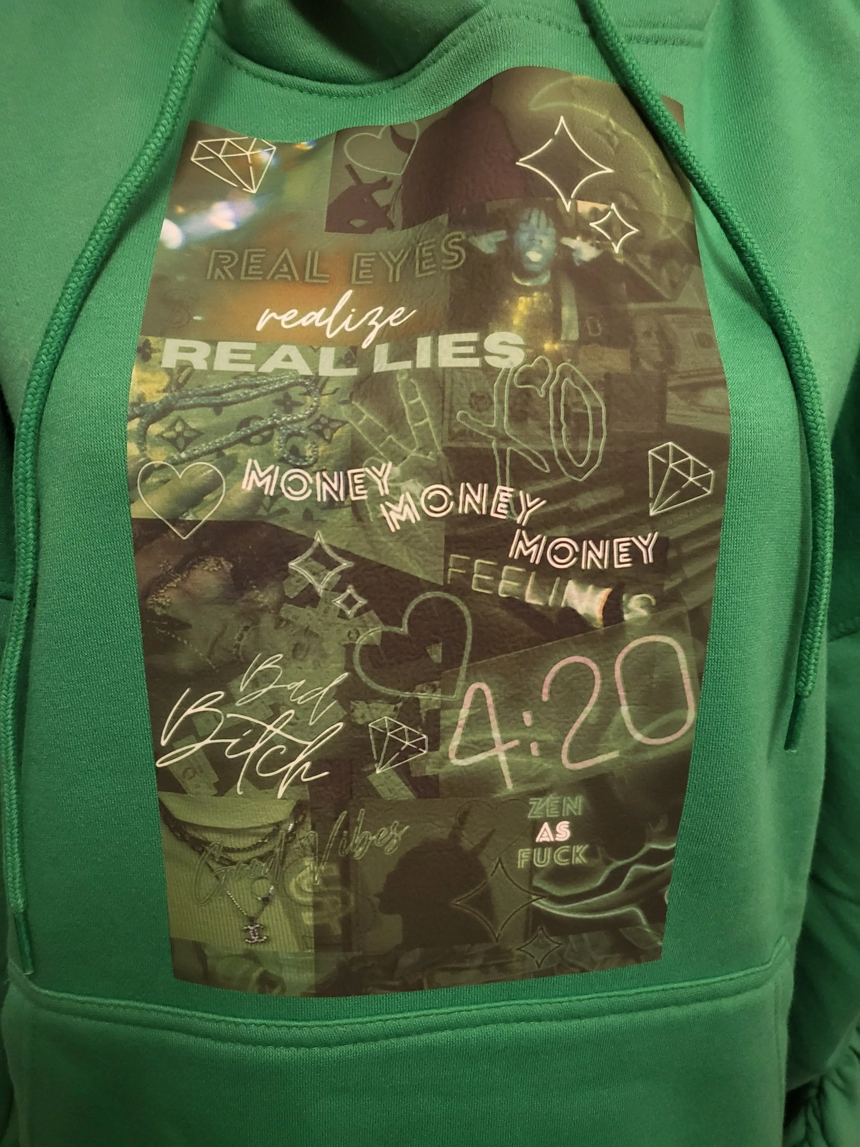 Green Money Money Ruched Hoodie