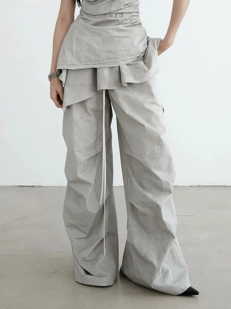 Hantuki Drawstring Layered Pants