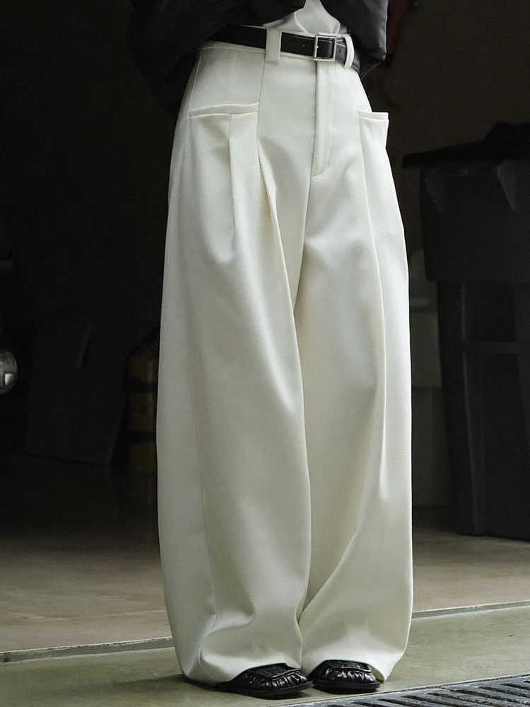 High-End Classy Elastic Waist Wide Leg Pants