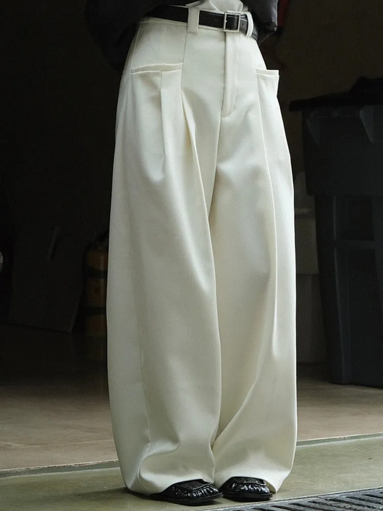 High-End Classy Elastic Waist Wide Leg Pants