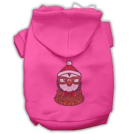 Hipster Penguin Rhinestone Dog Hoodie Bright Pink S (10)