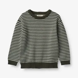 Knit Pullover Morgan - forest night stripe