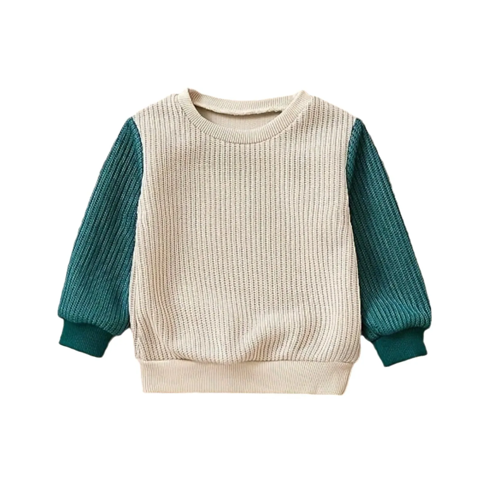 Lnfant And Toddler knitted Contrast Color Long-Sleeved Sweatshirt