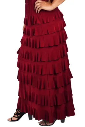 Long Ruffle Skirt Style 194 in Navy, Burgundy or Black