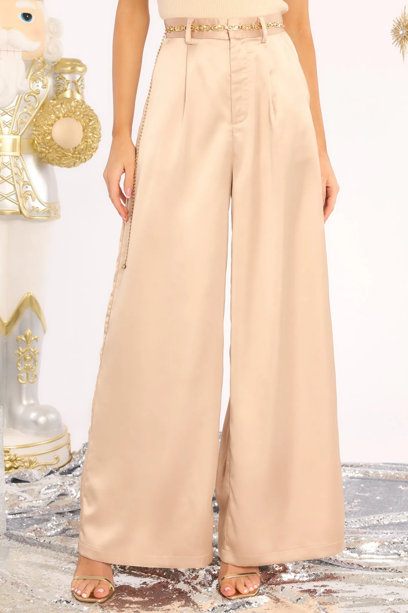 Long Term Light Mocha Wide Leg Pants