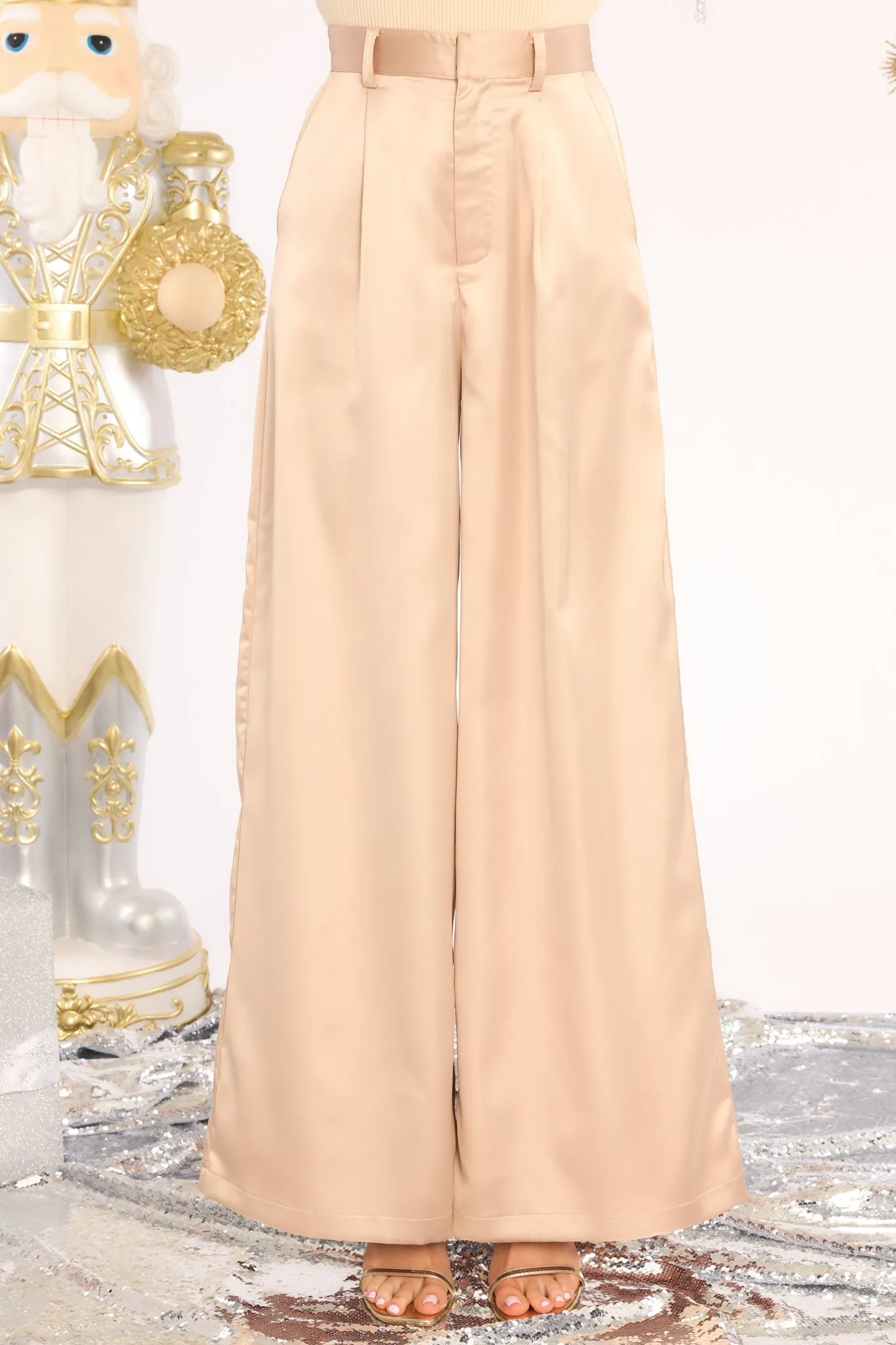 Long Term Light Mocha Wide Leg Pants