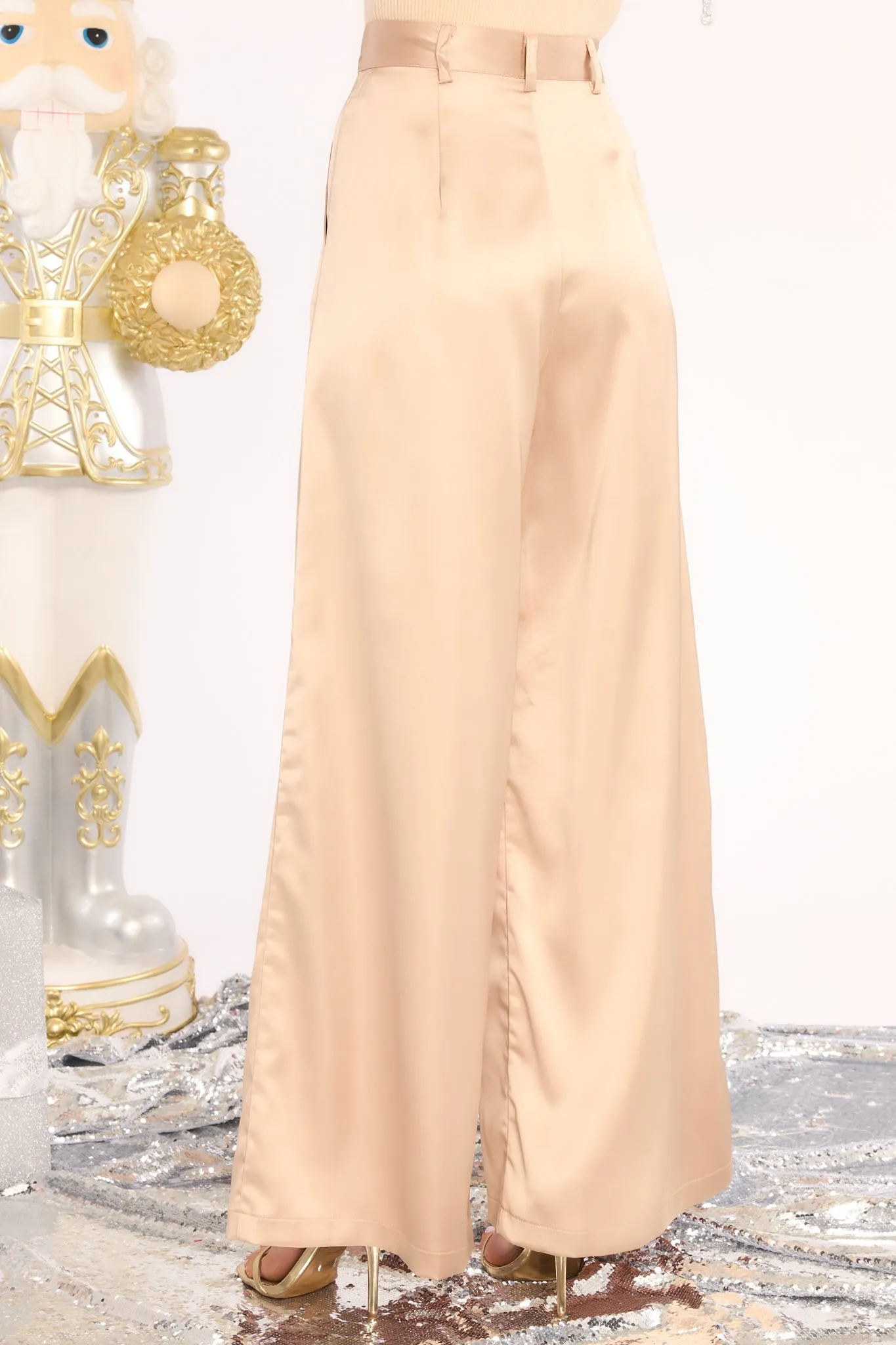 Long Term Light Mocha Wide Leg Pants