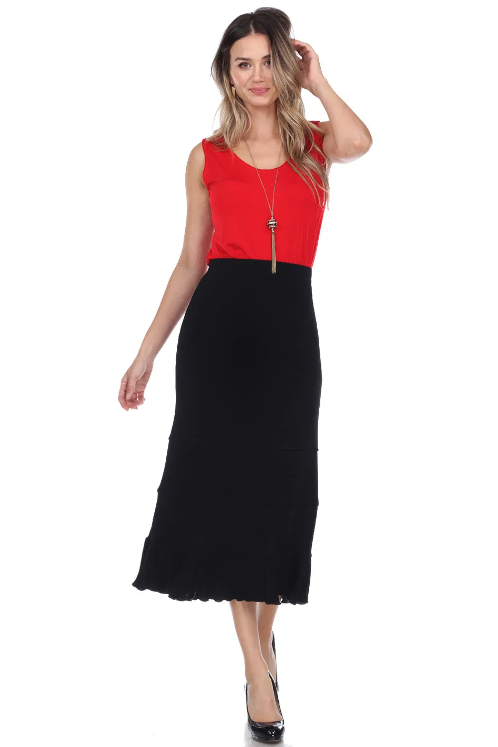 Long Tiered Skirt-6008AY-ARS1