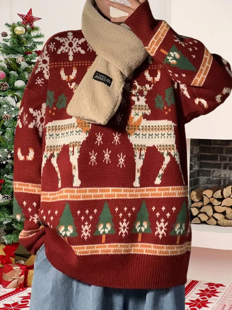 Loose slouchy Christmas knitwear