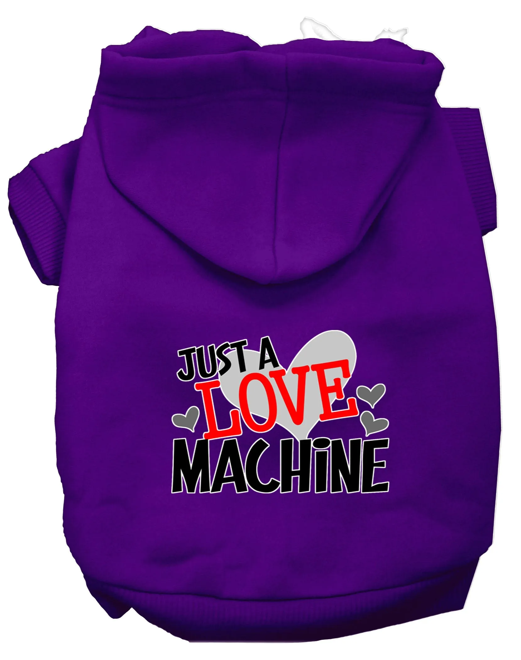 Love Machine Screen Print Dog Hoodie Purple Xxl