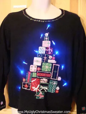 Need to Buy Christmas Sweaters? Light Up Sweater Tree of Gifts