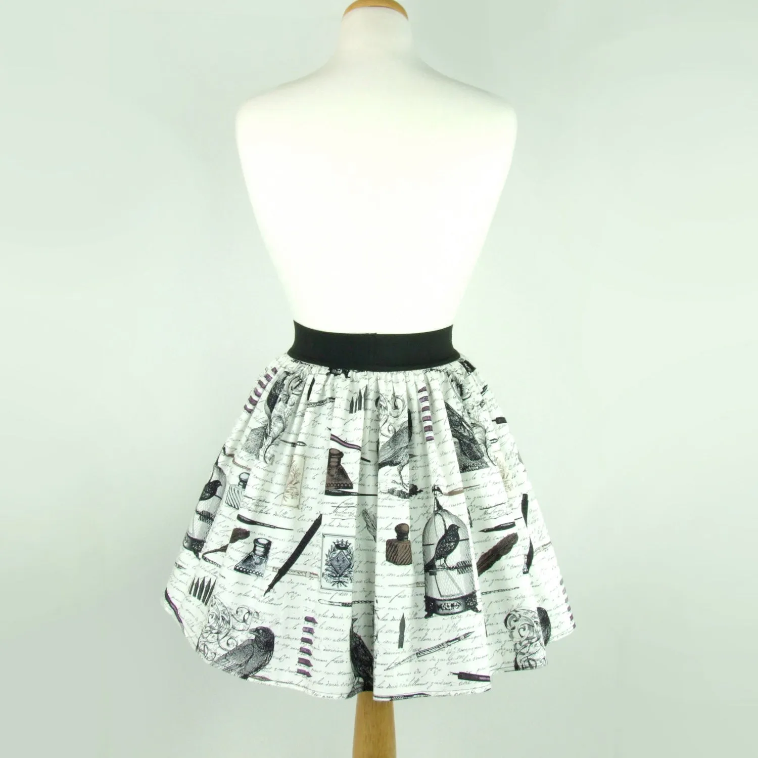 Nevermore A-line pleated  Skirt #S-AP232