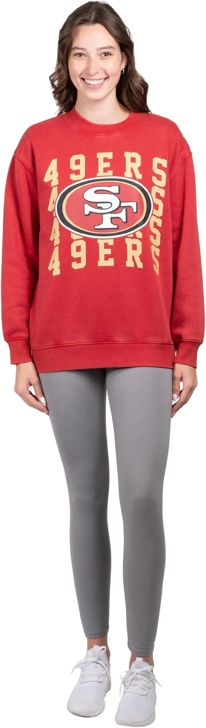 NFL Official Womens Super Soft Oversized Cozy Shirt|San Francisco 49ers