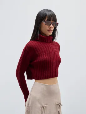 Nuon Burgundy Knitted Sweater