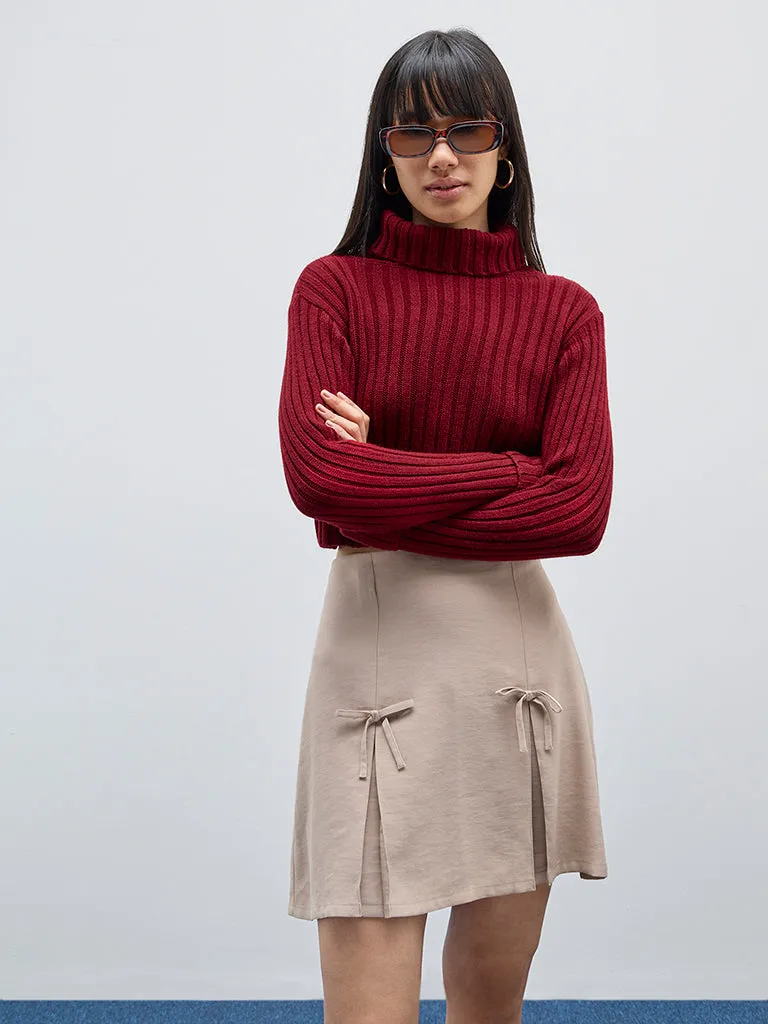 Nuon Burgundy Knitted Sweater