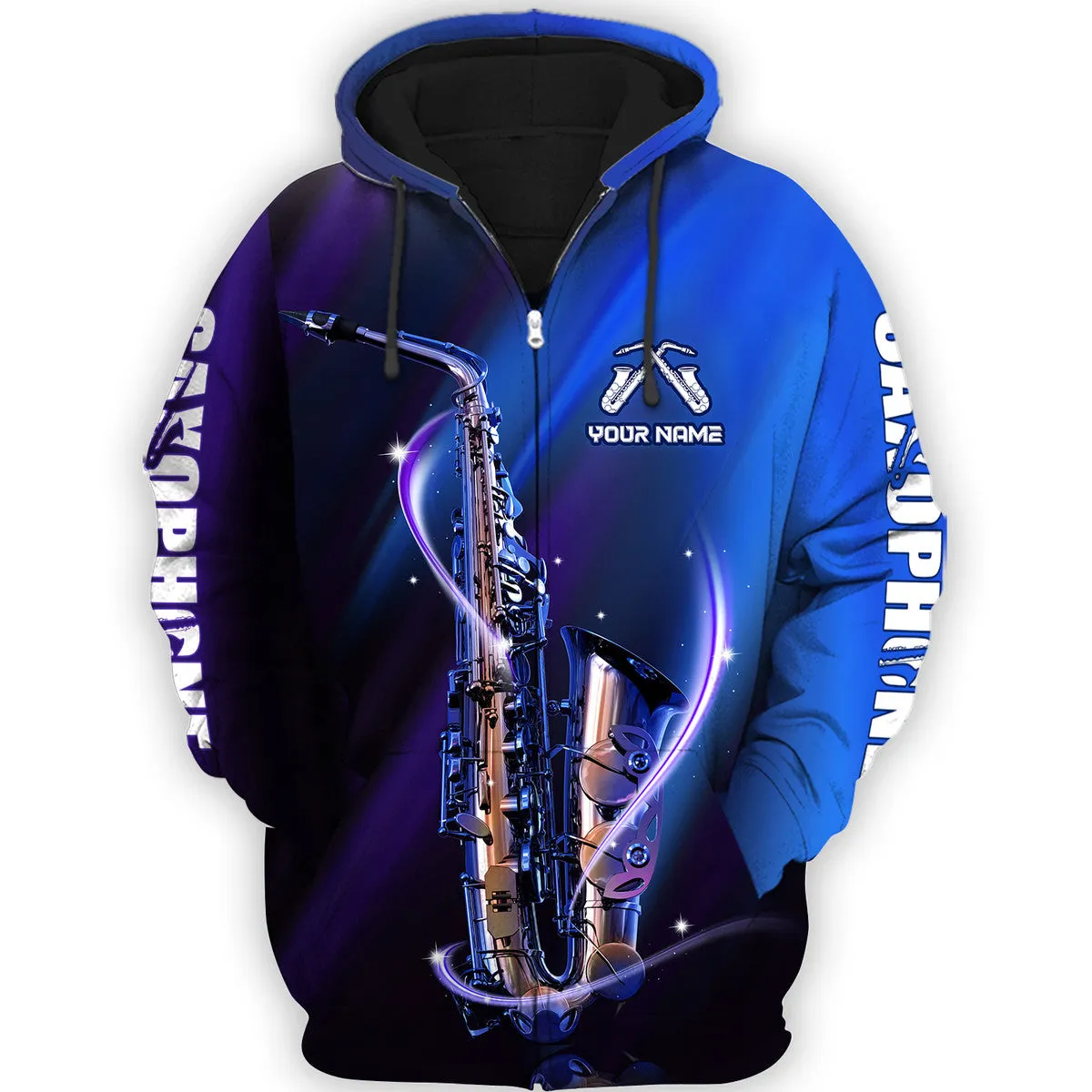 Personalized Name Saxophone 3D All Over Printed Sweatshirt Hoodie Shirt