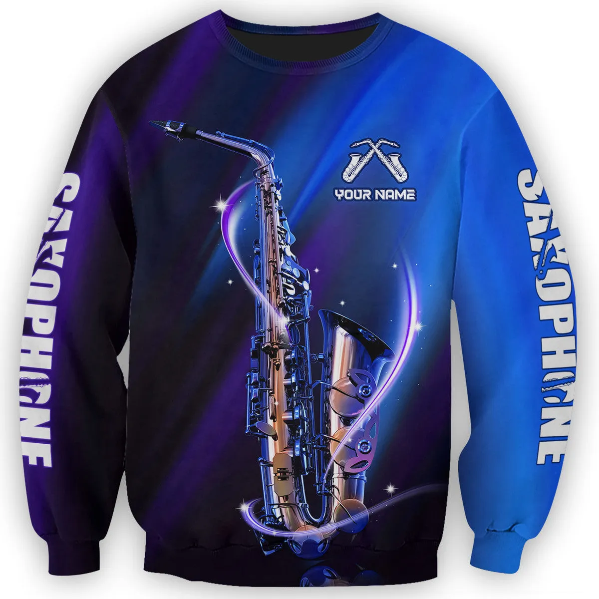 Personalized Name Saxophone 3D All Over Printed Sweatshirt Hoodie Shirt