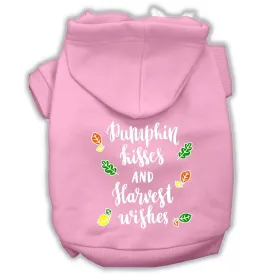 Pumpkin Kisses Screenprint Dog Hoodie Light Pink Xs (8)