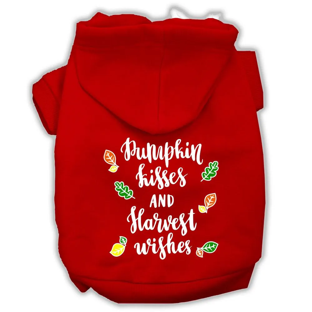 Pumpkin Kisses Screenprint Dog Hoodie Red L (14)